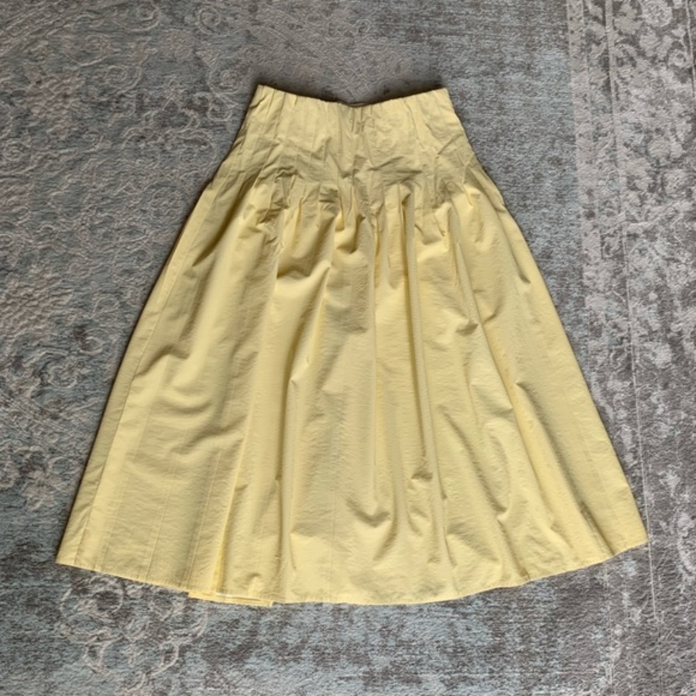Yellow Pleated Skirt